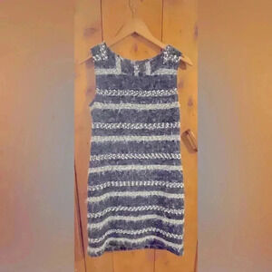 FREE💕with purchase Papillon blanc dress.medium sleeveless tank mini stripe fuzzy